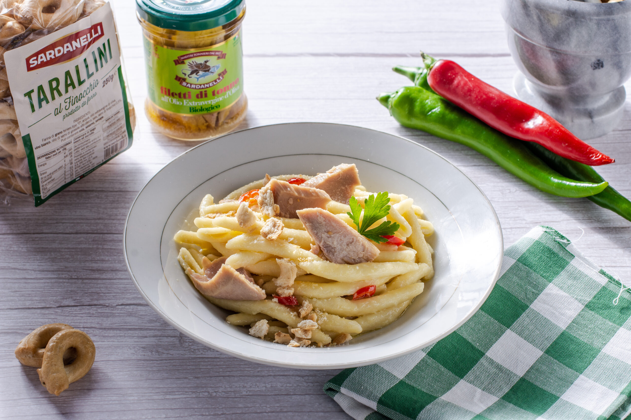 fileja calabresi con filetti di tonno